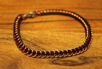 Image 1 of Halloween Black and Orange Half Persian 3 in 1 Chainmaille Bracelet