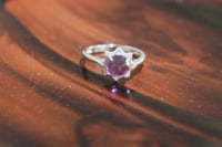 Image 5 of Amethyst Rose Cut Round Cabochon Sunburst Ring | Size 7 Ring