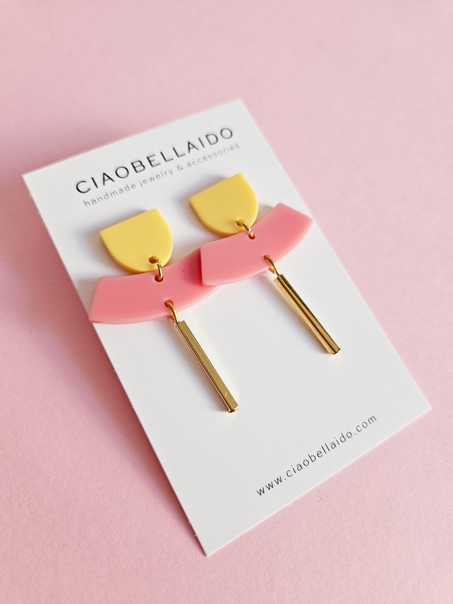 Image of Pendientes CALYPSO - Rosa/amarillo