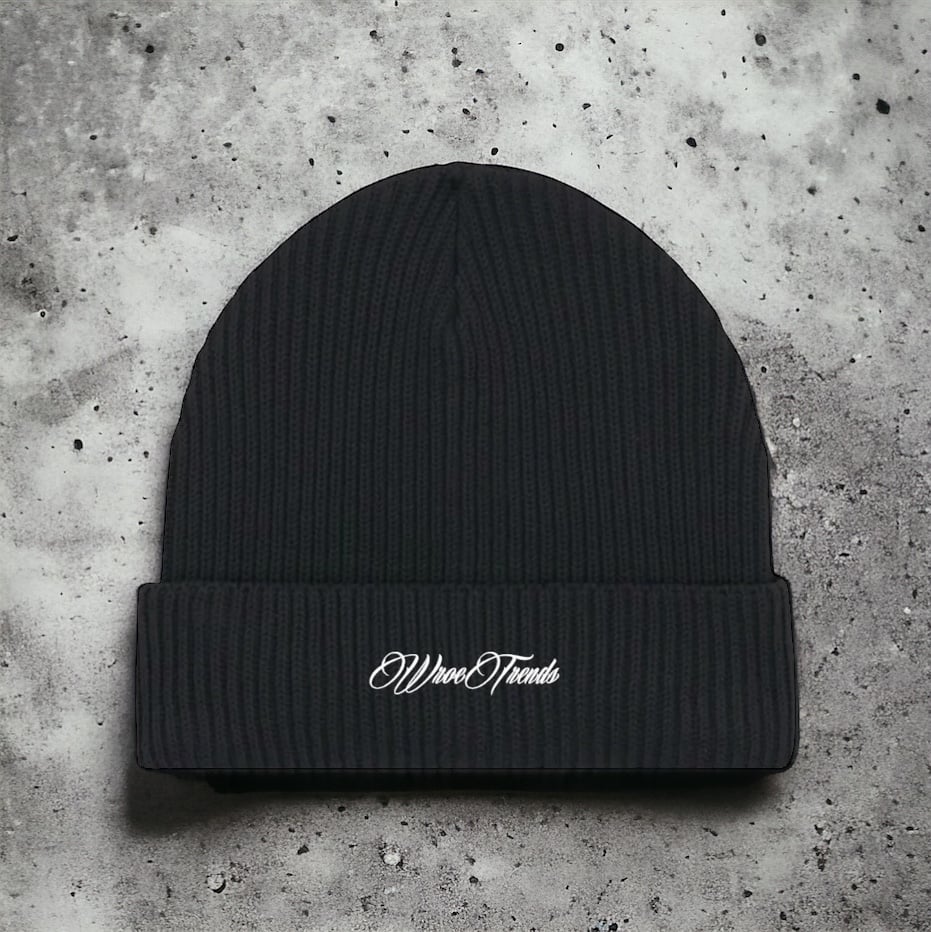 Image of BLACK WAFFLE BEANIE