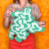 Image 1 of Jade Rippled Blob Tufted Wall Hanging