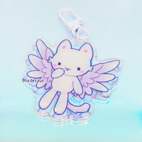 Image of Angel Kitty Clear Double-Sided Acrylic Charm
