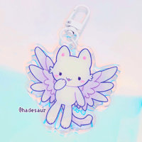 Image of Angel Kitty Clear Double-Sided Acrylic Charm