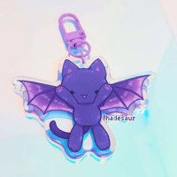 Image of Bat Kitty Clear Double-Sided Acrylic Charm