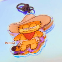 Image of Garfield Cowboy Clear Double-Sided Acrylic Charm