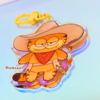 Image of Garfield Cowboy Clear Double-Sided Acrylic Charm