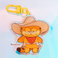 Image of Garfield Cowboy Clear Double-Sided Acrylic Charm