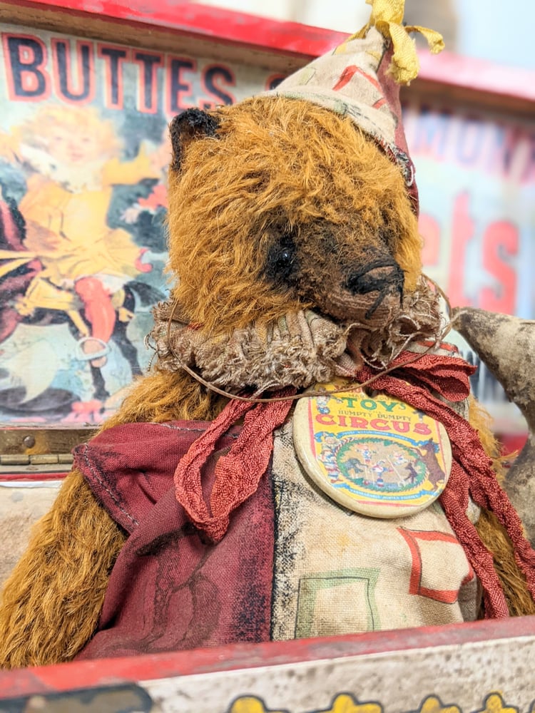 Image of Schoenhut Toy Circus - 9" Vintage Style Aged  Mohair Teddy Bear by Whendi's Bears