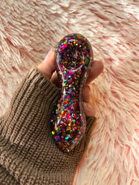 Image 16 of  Rainbow Glitter Glass Pipe  Thick Glass Glitter Pipe   