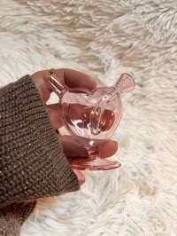 Image 7 of 2.5"Mini Pink Heart Bubbler Thick Glass Water Pipe