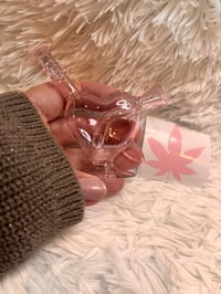 Image 9 of PINK Cupid Bubbler  Heart Small Glass Pipe   Heart Glass Water Pipe