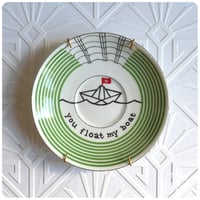 Image 1 of You Float my Boat - Hand Painted Vintage Plate
