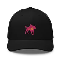 Dog Trucker Hat Black/Pink