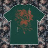 (Small LAST ONE) Flower Shirt "Forest Green" 