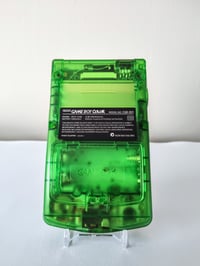 Image 2 of Custom Nintendo Game Boy Color with Clear Green Venusaur Shell and IPS V3 Screen