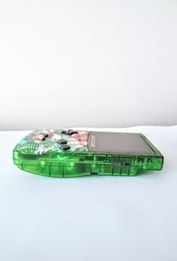 Image 5 of Custom Nintendo Game Boy Color with Clear Green Venusaur Shell and IPS V3 Screen