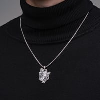 Image 1 of Silver Mushin Amulet with Chain Necklace