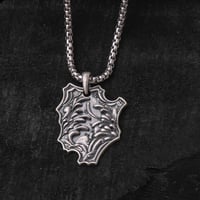 Image 2 of Silver Mushin Amulet with Chain Necklace