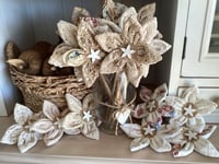 Image 1 of Memory Forever Flowers custom created for a client from a loved ones doilies 