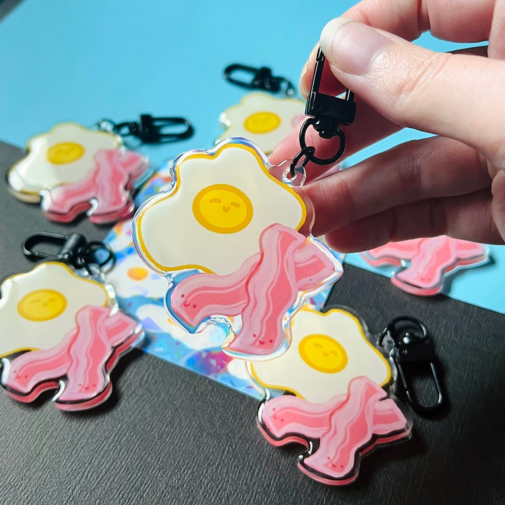 Image of Eggs & Bacon Acrylic Keychain