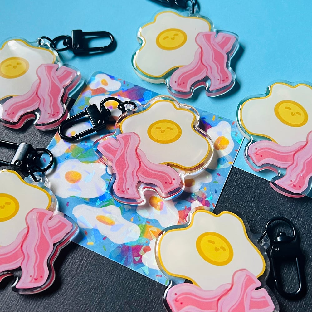 Image of Eggs & Bacon Acrylic Keychain