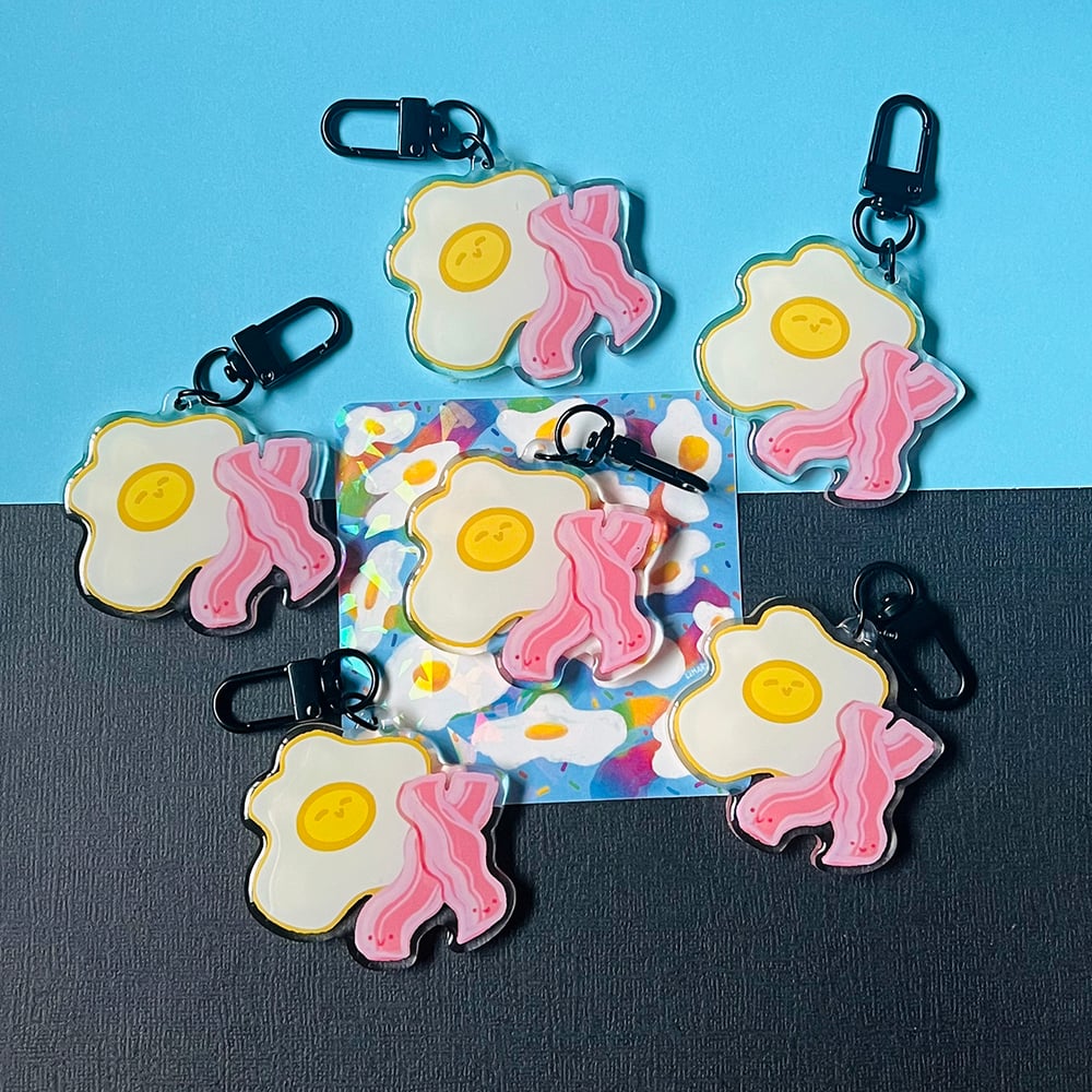 Image of Eggs & Bacon Acrylic Keychain