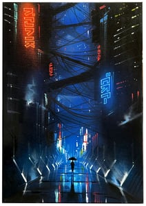 Image of 'Future City' - Original painting on canvas