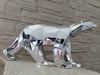 Richard Orlinski Sculpture Ours Pompon chromé Silver Argent Statue 37 cm XXL