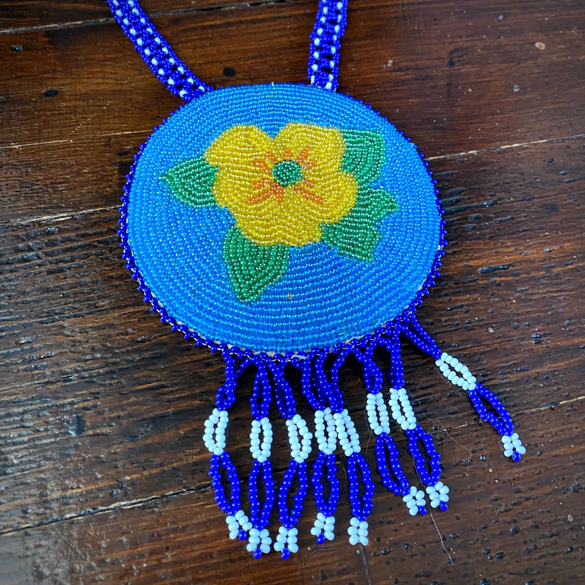 Beaded Medallion Necklace (Sunshine Flower) Beyond Buckskin Boutique