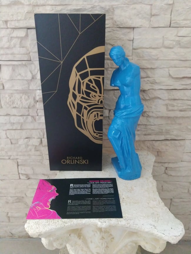  Richard Orlinski Sculpture Vénus de Milo Bleue Statue Taille XXL 35 Cm