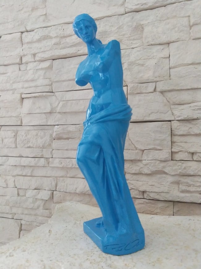  Richard Orlinski Sculpture Vénus de Milo Bleue Statue Taille XXL 35 Cm