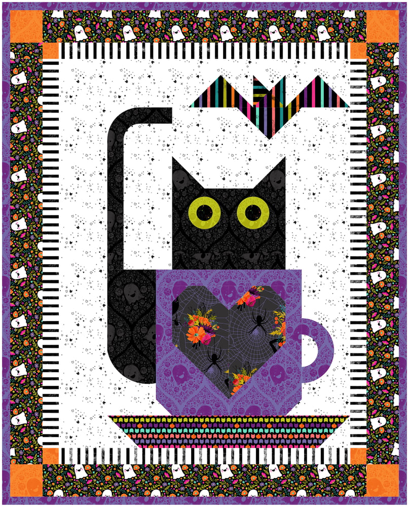 Image of CatBOOccino Quilted Wall Hanging PDF