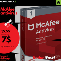 McAfee antivirus 1 year global(windows 7/10/11)