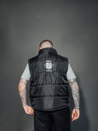 Image 3 of Hooked "Crest" Body Warmer/Gilet - Black