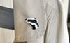 Hand Embroidered Badger Brooch, woodland animal brooch
