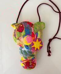 Image 1 of Earth Amulet Necklace / Wall Art, hand embroidered textile art