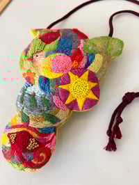 Image 2 of Earth Amulet Necklace / Wall Art, hand embroidered textile art