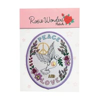 Image 2 of **New** Peace Doves Peace and Love Iron on Patch