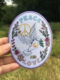 Image 3 of **New** Peace Doves Peace and Love Iron on Patch
