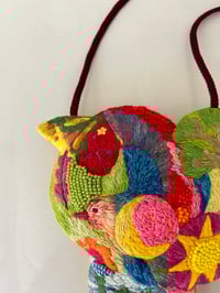 Image 3 of Earth Amulet Necklace / Wall Art, hand embroidered textile art