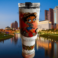 Image 1 of Betty Boop Personalized 40 OZ Tumblers with Handle 