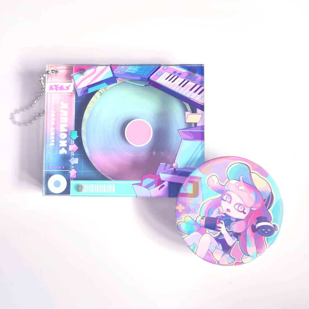 Image of Harmony and Dedf1sh CD charm - Splatoon 3