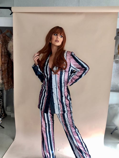 Image of Striped Sequin Suit 50% OFF LAST IN STOCK