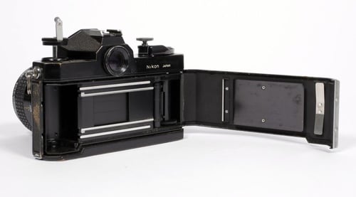 Image of Nikon Black Nikkormat FT2 35mm SLR film camera with 55mm F3.5 lens #9337