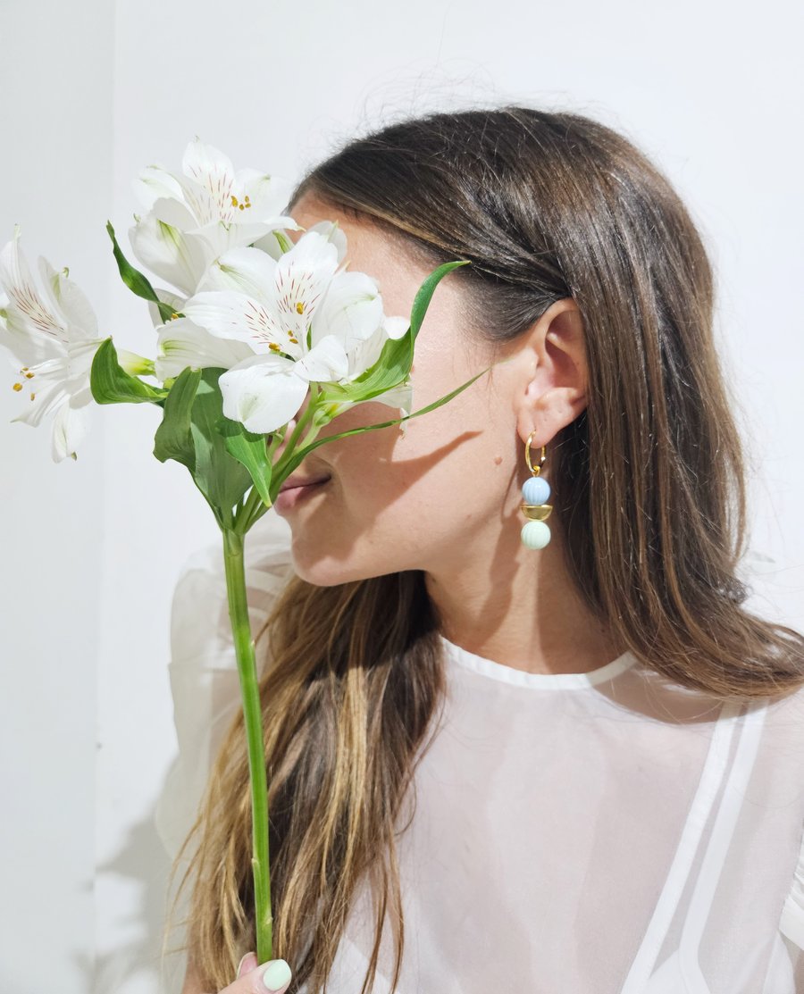 Image of Pendientes BORA BORA - Verde mint/ azul