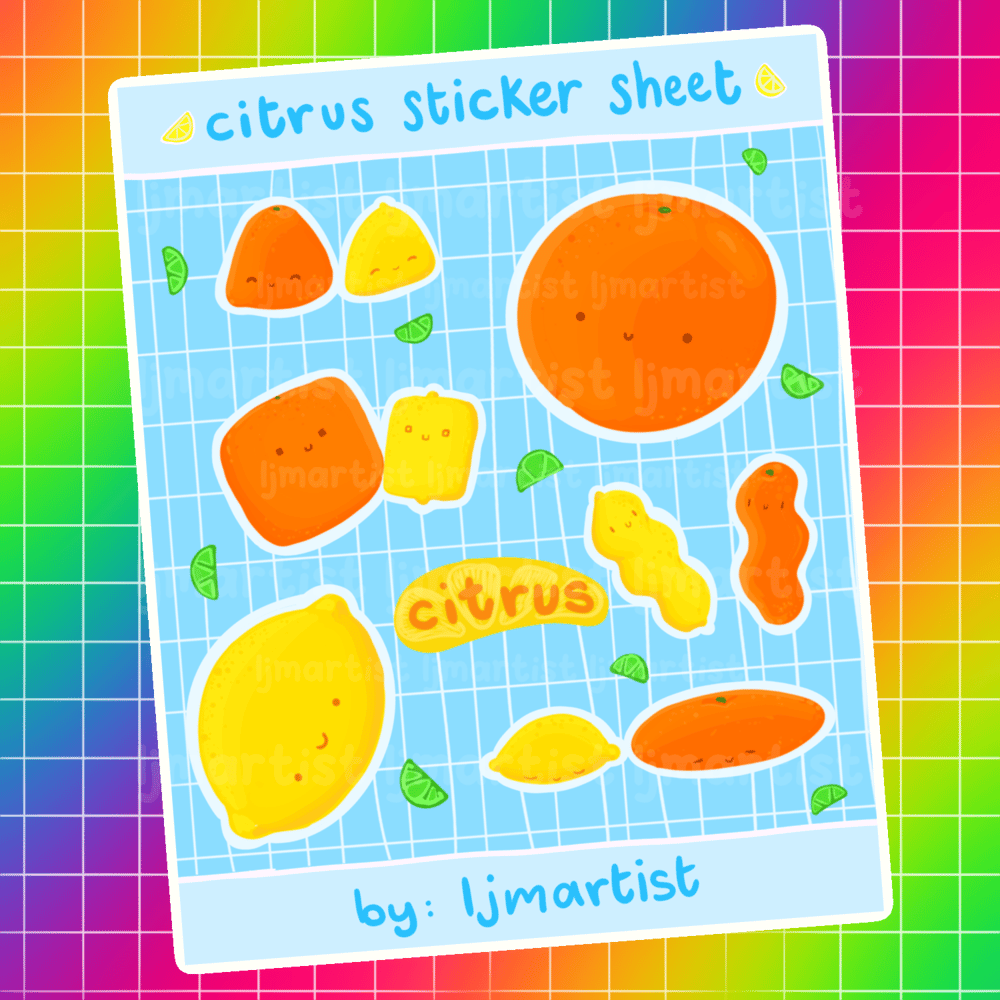 Image of Citrus Shapes Sticker Sheet