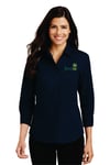 Ladies Embroidered 3/4 sleeve Blouse - NAVY