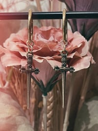 Small Dagger Hoop Earrings 