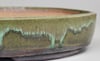 Oval bonsai pot with matte green copper glaze. 360x262mm