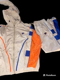 Beige Orange blue  windbreaker